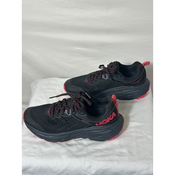 Hoka One One Challenger ATR 6 GTX Women's Size 8 Black Red Running Sneakers - Picture 2 of 8